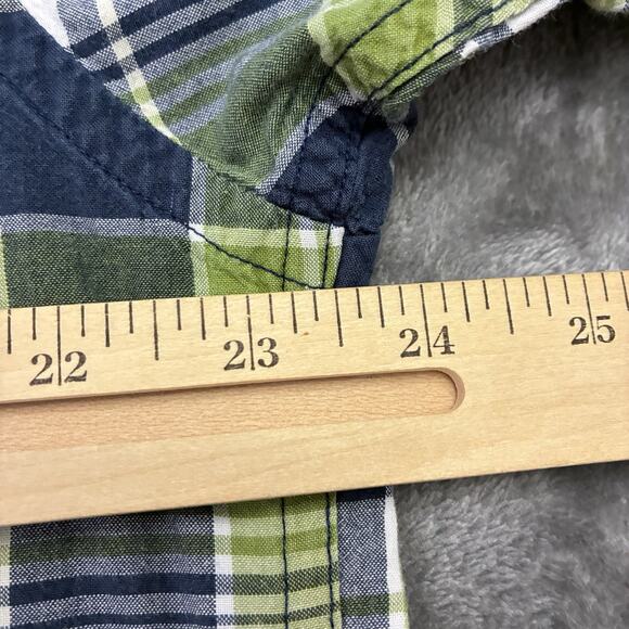 Brooks Brothers Plaid Button Down Shirt Mens Large Blue Green Short Sleeve - Picture 5 of 8